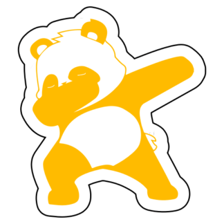 Dabbing Panda Sticker (Yellow)